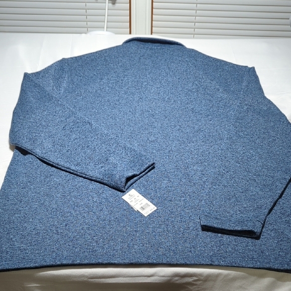 Haggar Men's Heather Blue Zip Up Sweater - Picture 9 of 13
